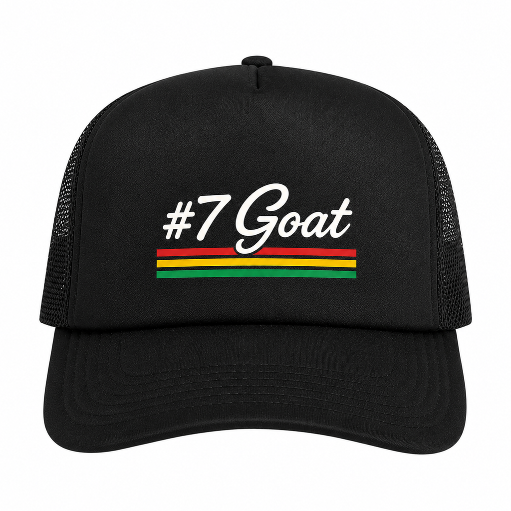 #7 Goat Mesh Back Black Trucker Cap