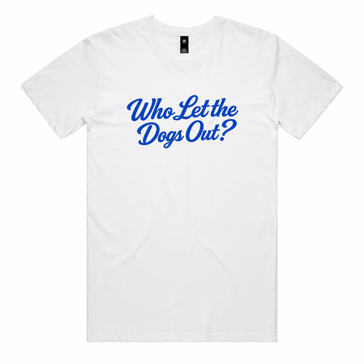 Who Let the Dogs Out White Mens T-Shirt