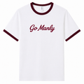 Go Manly White & Maroon Unisex Ringer T-Shirt