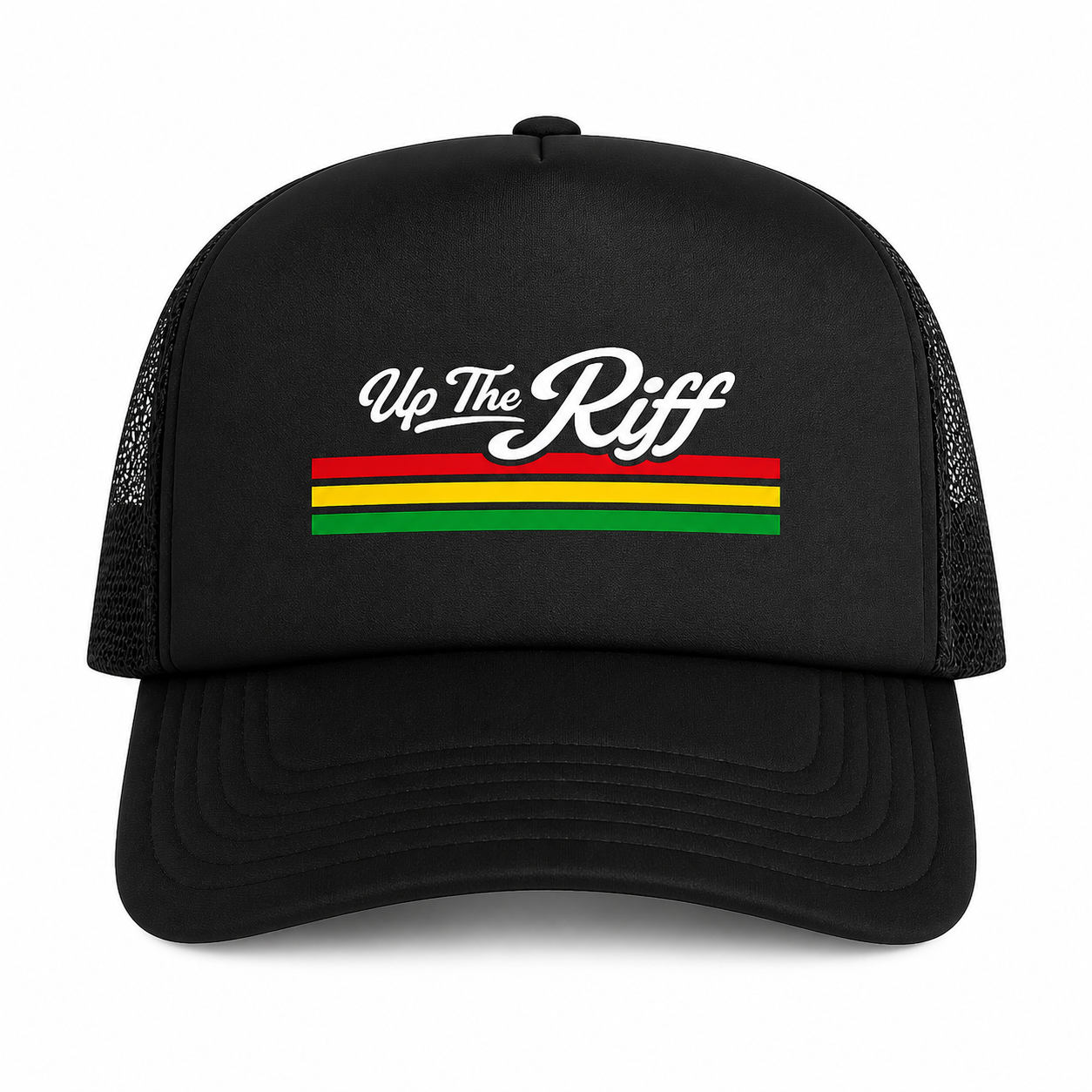Up the Riff Mesh Back Foam Black Trucker Cap
