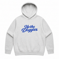 Up the Doggies Oversized White Marle Mens Hoody