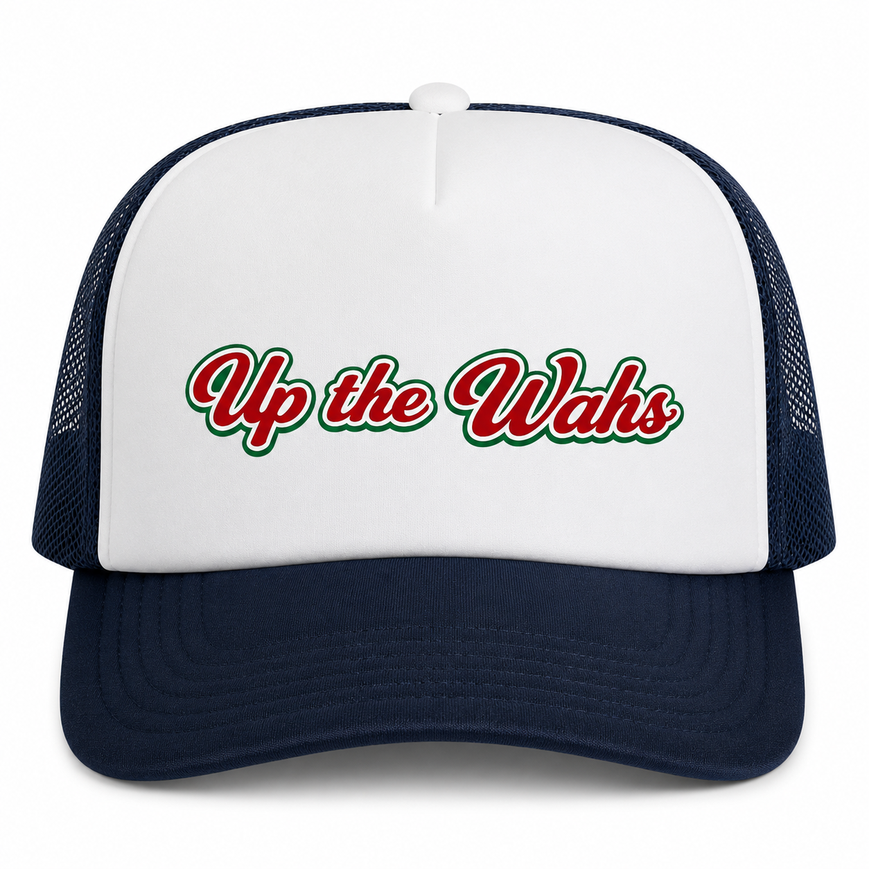 Up the Wahs Mesh Back Navy and White Trucker Cap