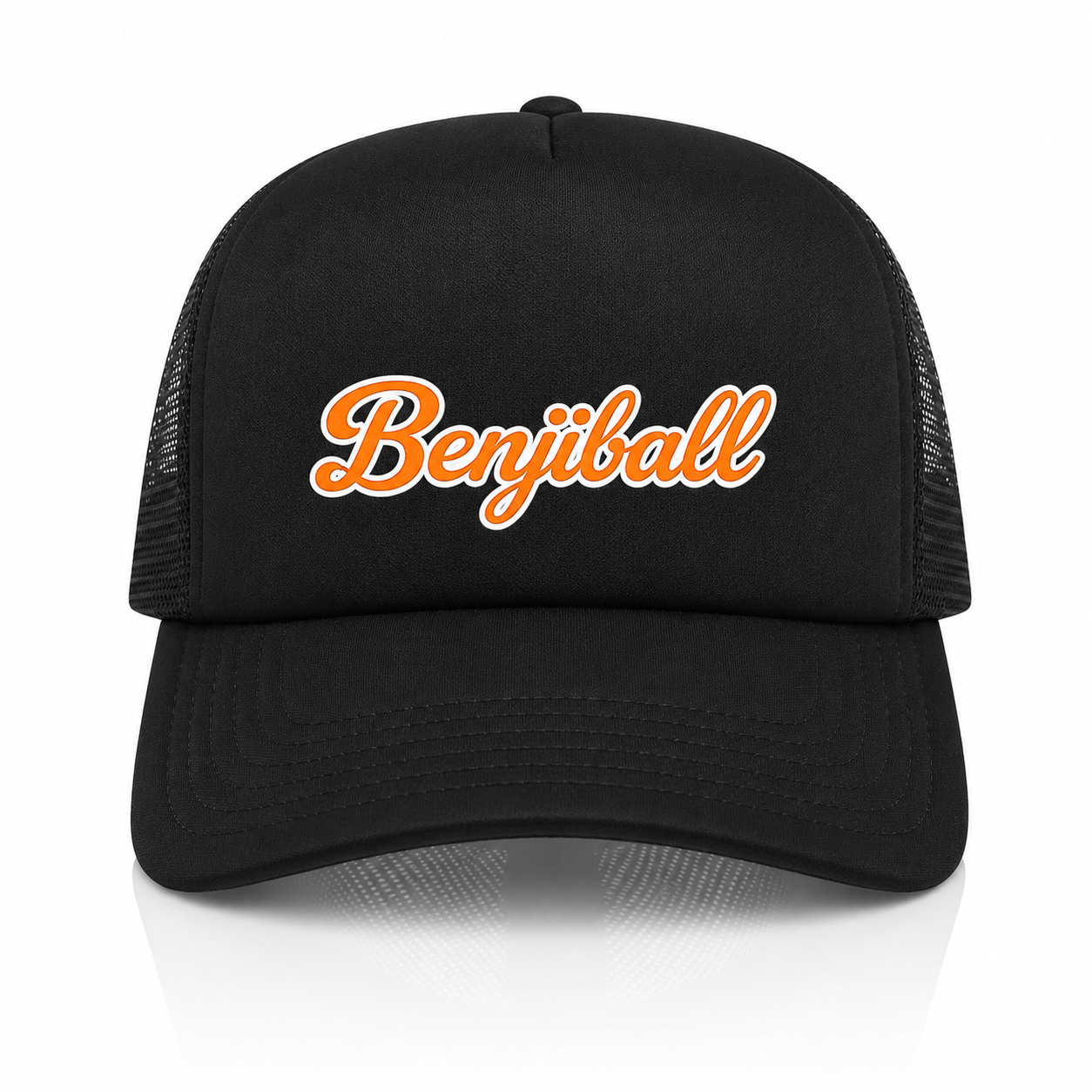 Benjiball Mesh Back Black Trucker Cap
