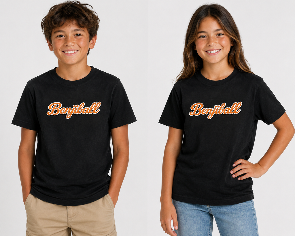 Benjiball Black Kid's Youth Sized T-Shirt
