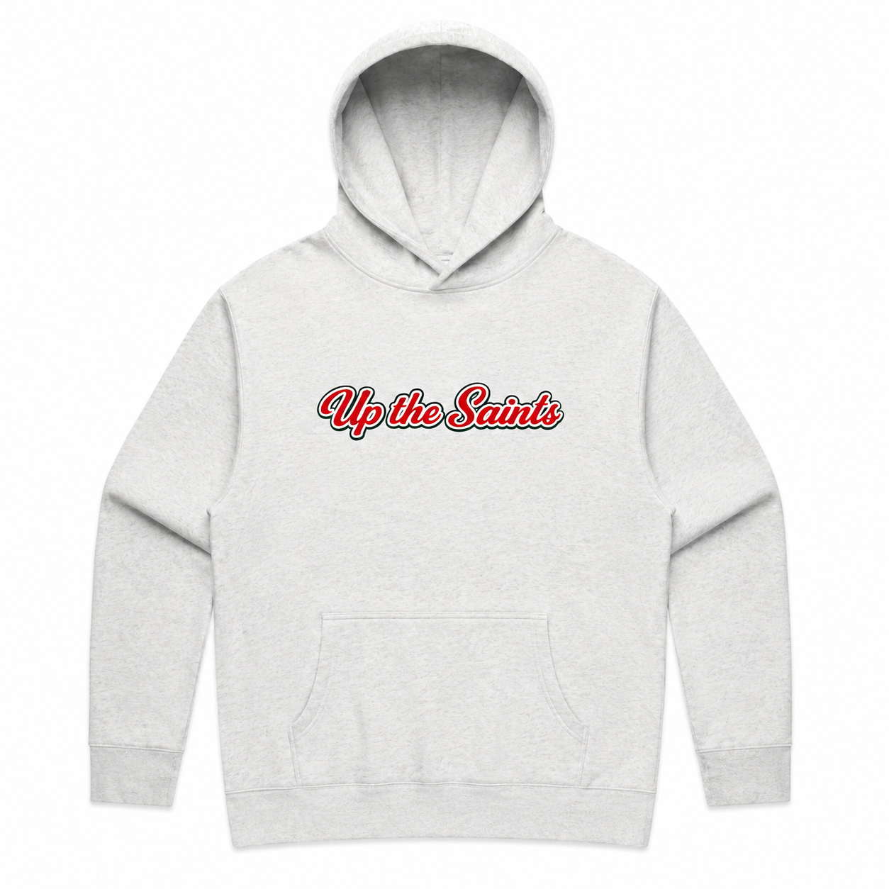 Up the Saints Oversized White Marle Mens Hoody