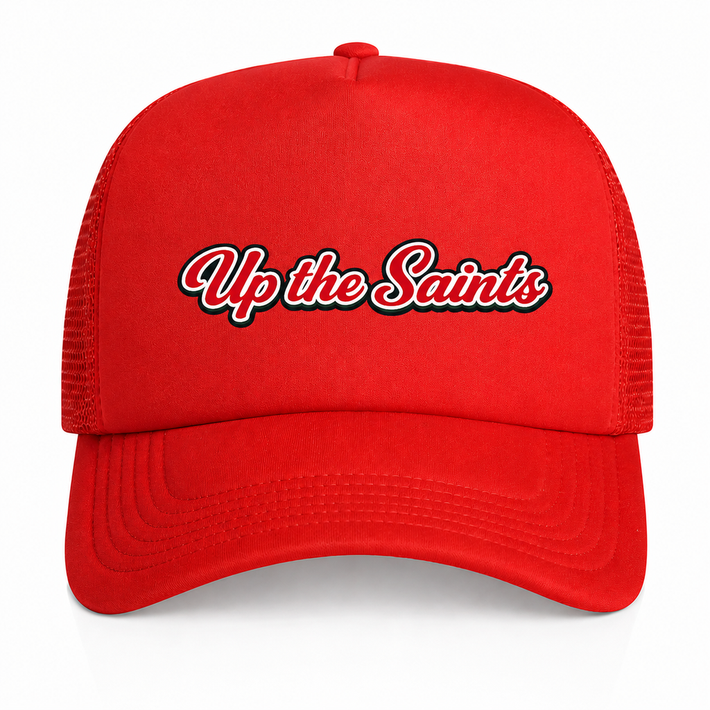 Up the Saints Mesh Back Red Trucker Cap
