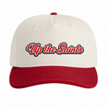 Up the Saints 5 Panel Snap Back Two Tone Red Natural Cap