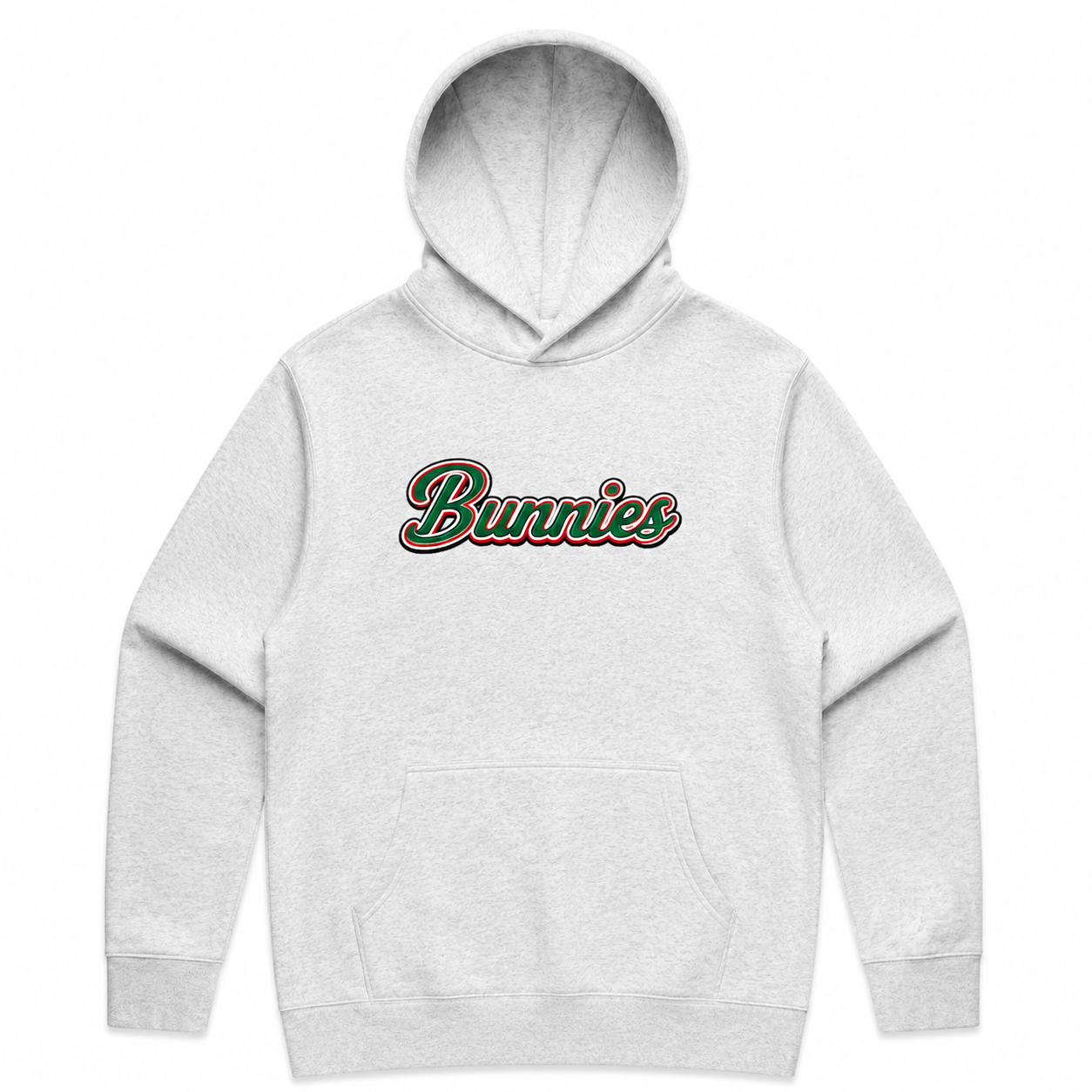 Bunnies Oversized White Marle Mens Hoody