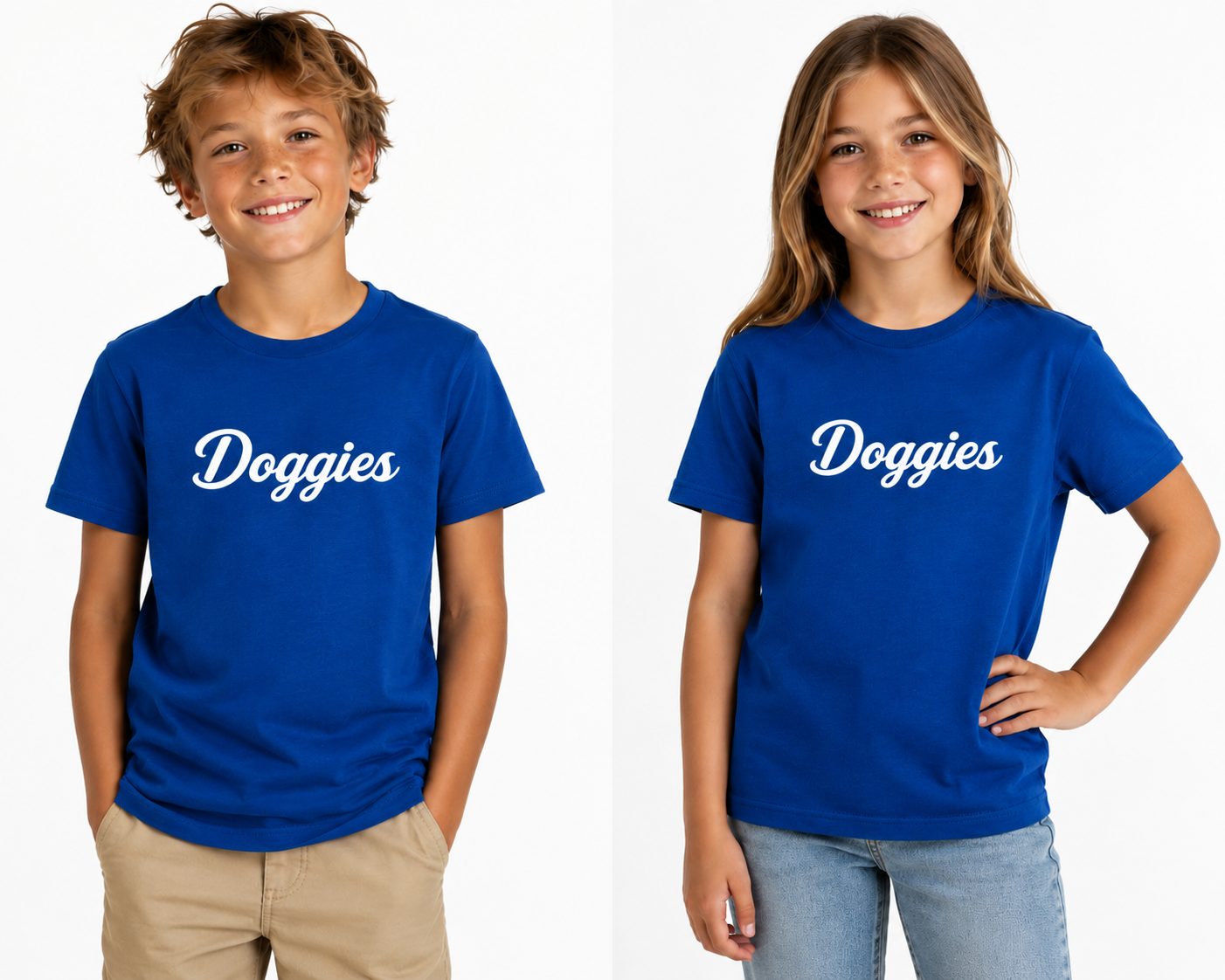Doggies Blue Kid's Youth Sized T-Shirt