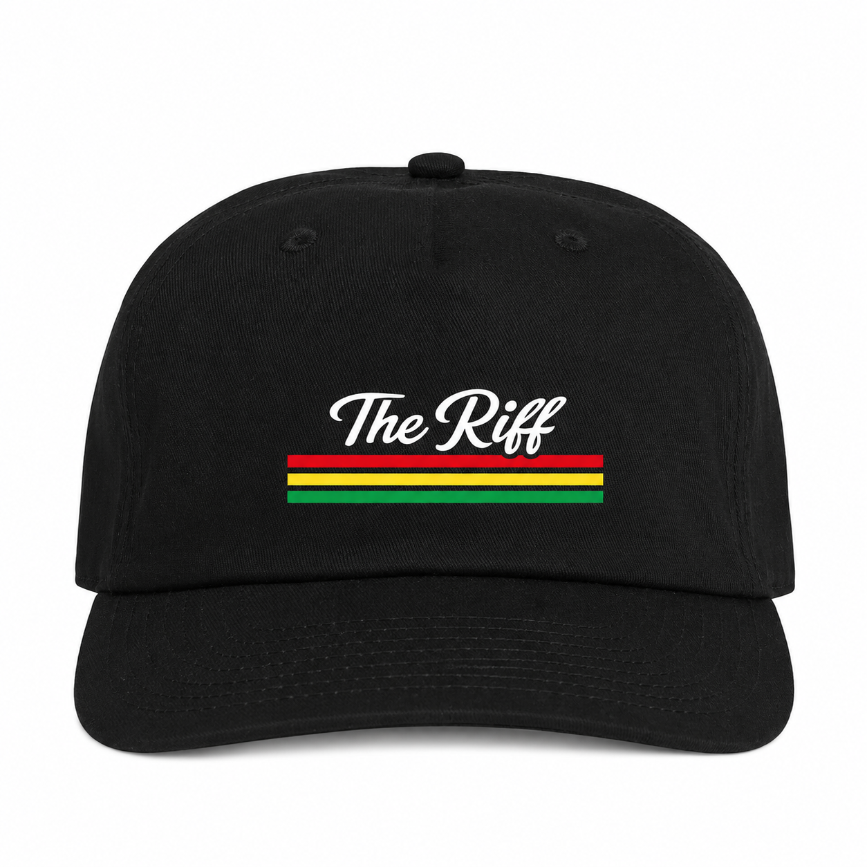 The Riff Black Unstructured Strapback Cap