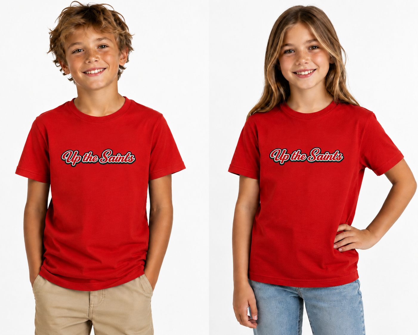 Up the Saints Red Kid's Youth Sized T-Shirt