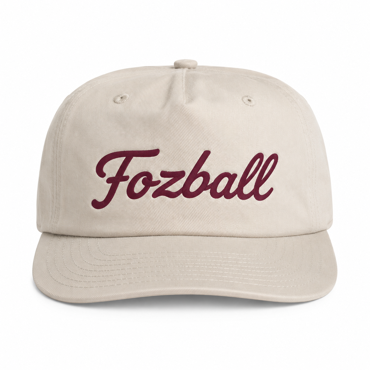 Fozball 5 Panel Strap Back Bone Cap