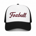 Fozball Mesh Back Black and White Trucker Cap
