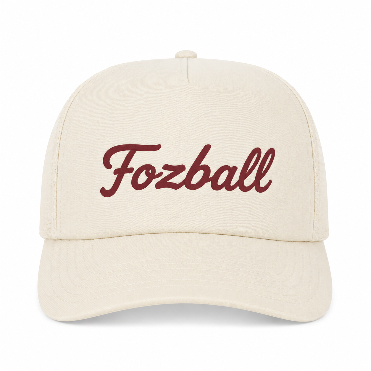 Fozball Mesh Back Bone Off White Trucker Cap