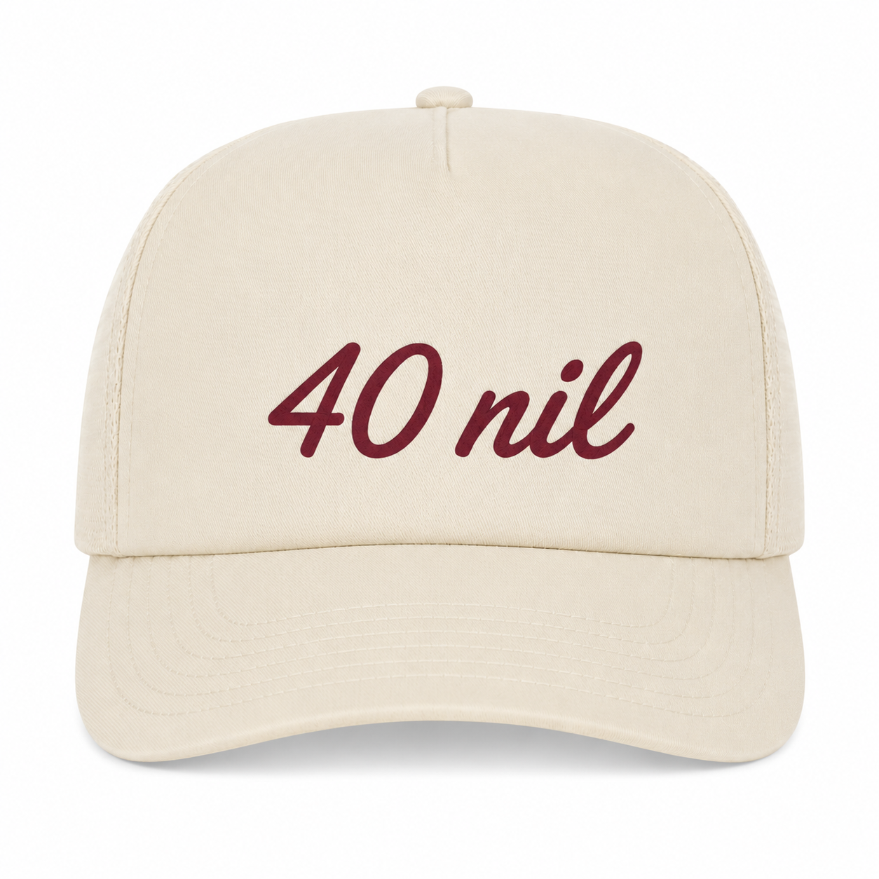 40 nil Mesh Back Bone Off White Trucker Cap