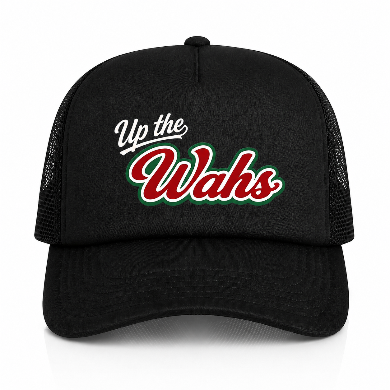 Up the Wahs Mesh Back Black Trucker Cap
