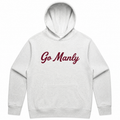 Go Manly Oversized White Marle Mens Hoody