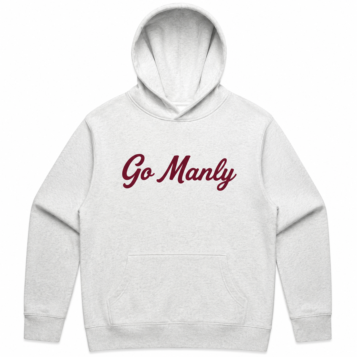 Go Manly Oversized White Marle Mens Hoody