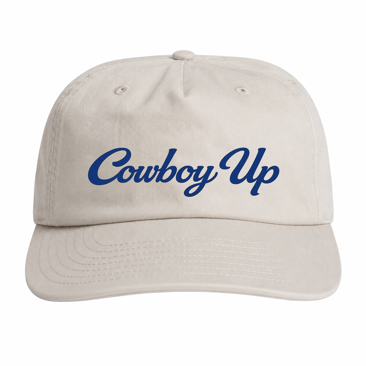Cowboy Up Bone Unstructured Strapback Cap