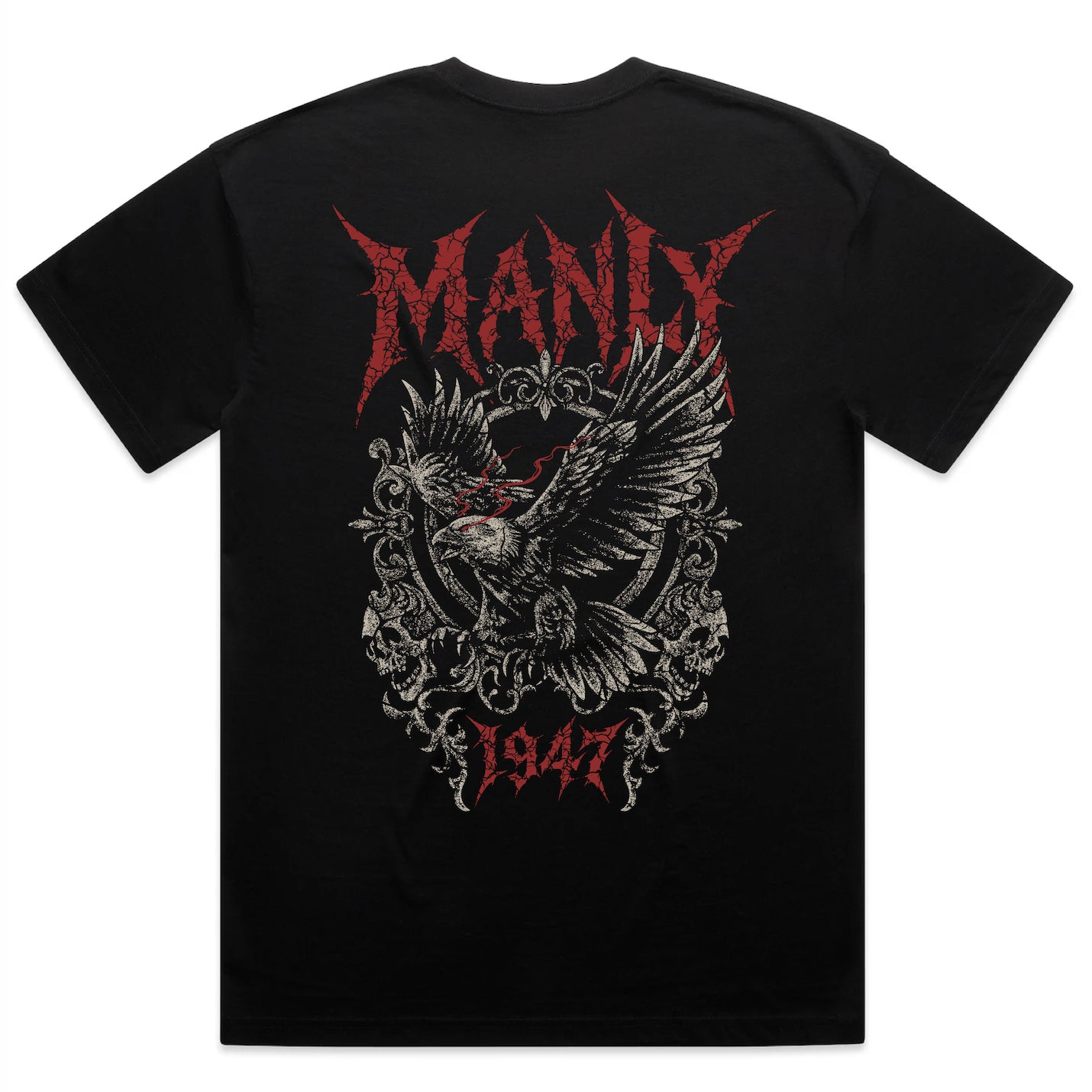 Manly 1947 Metal Black Mens T-Shirt