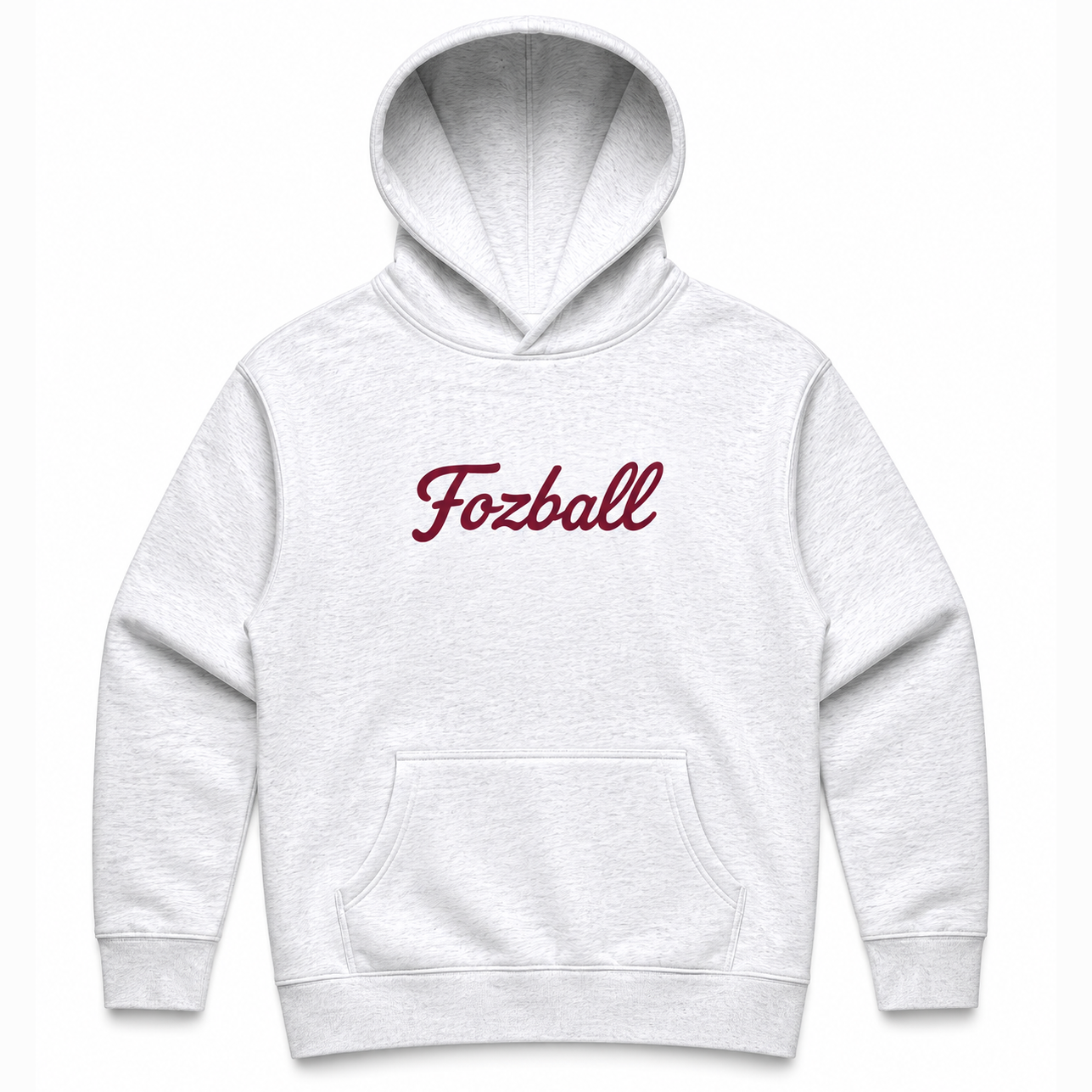 Fozball Oversized White Marle Mens Hoody