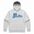 Up the Sharkies Oversized White Marle Mens Hoody