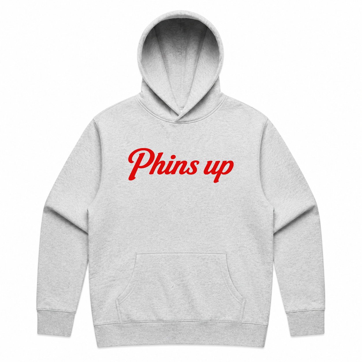 Phins Up Oversized White Marle Mens Hoody