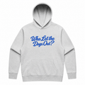 Who Let the Dogs Out ? Oversized White Marle Mens Hoody