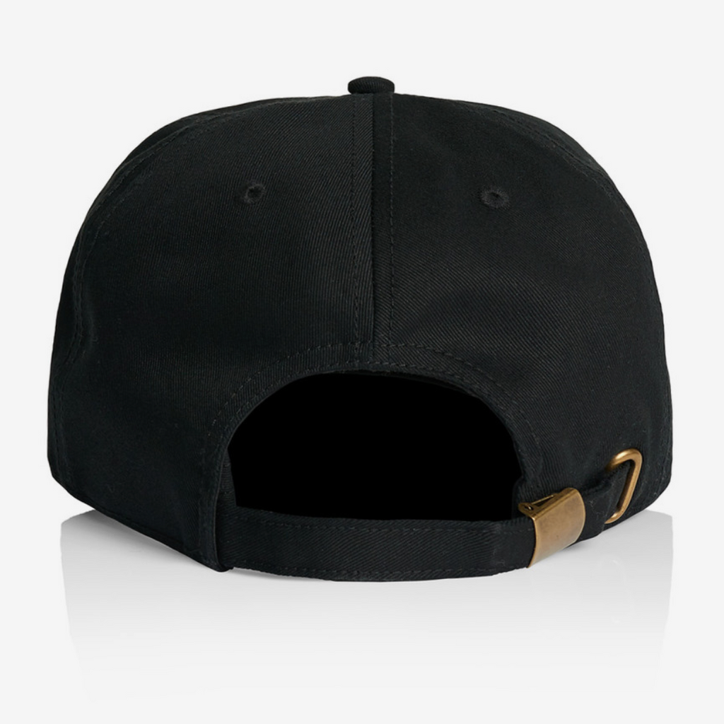 The Riff Black Unstructured Strapback Cap