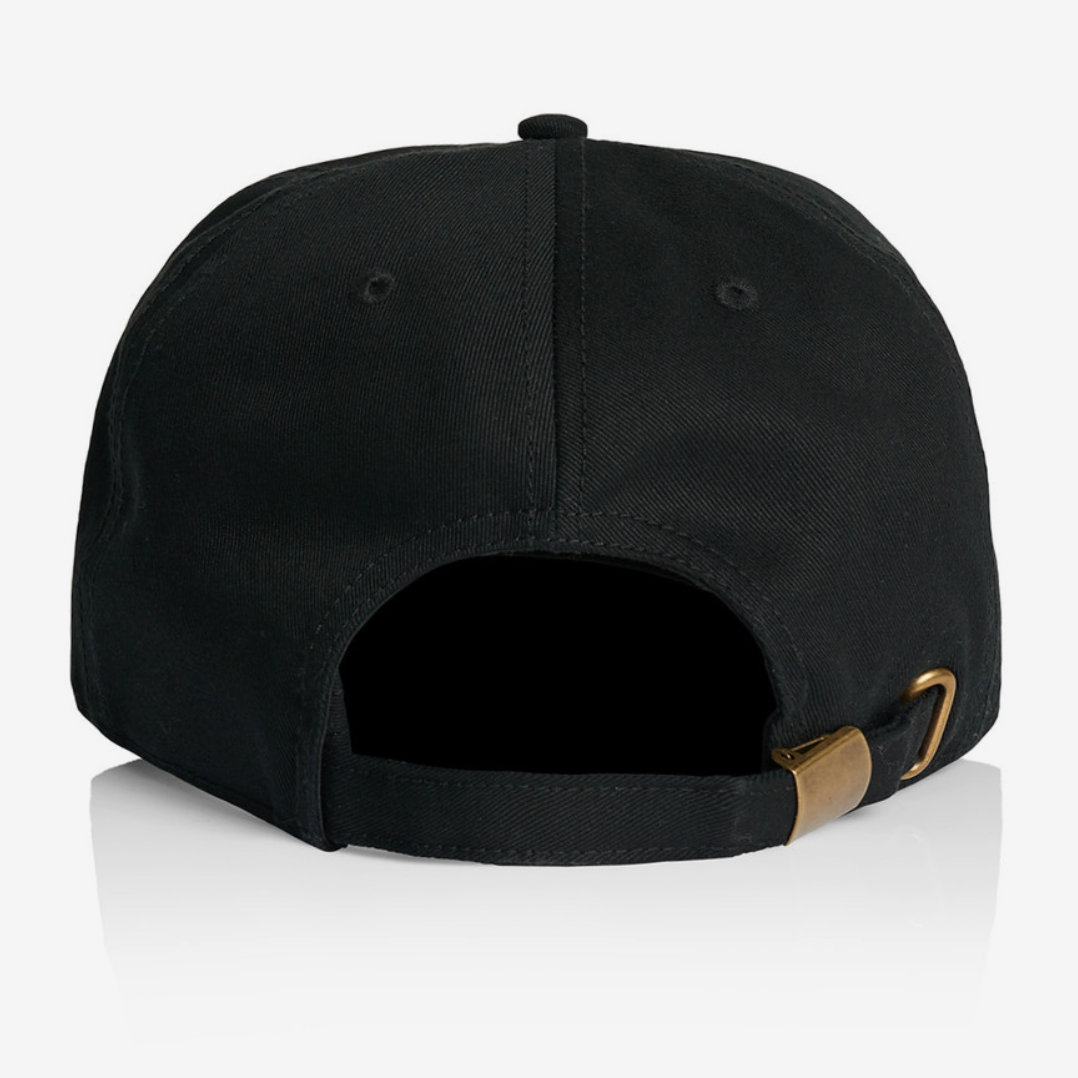 The Riff Black Unstructured Strapback Cap