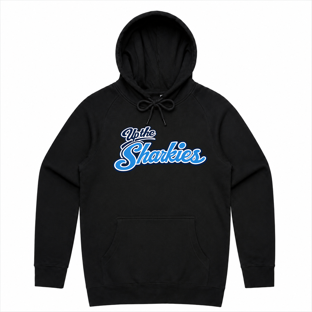 Up the Sharkies Black Mens Hoody