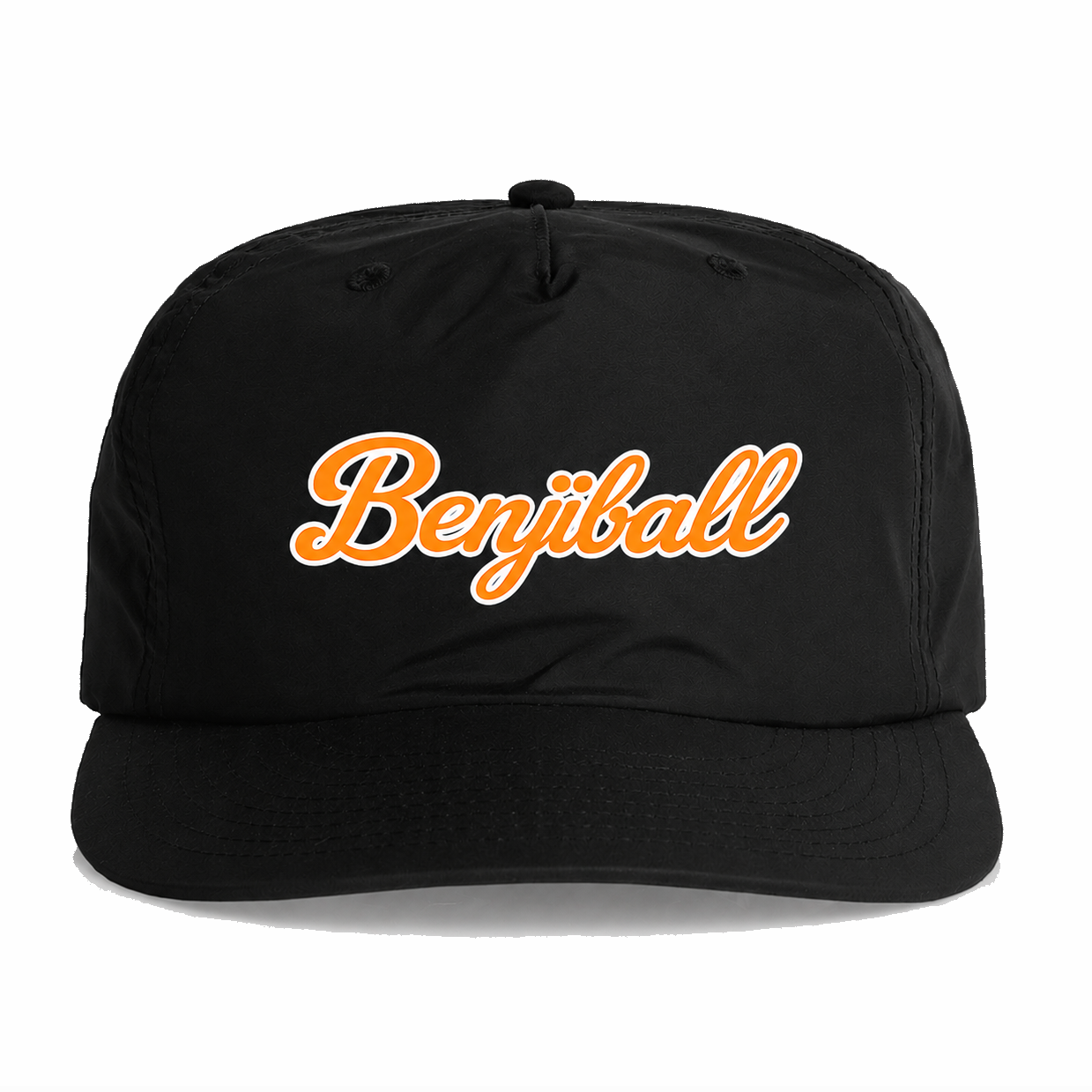 Benjiball Black Nylon Unstructured Snapback Cap