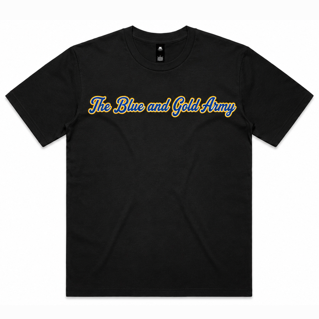 The Blue and Gold Army Black Mens T-Shirt