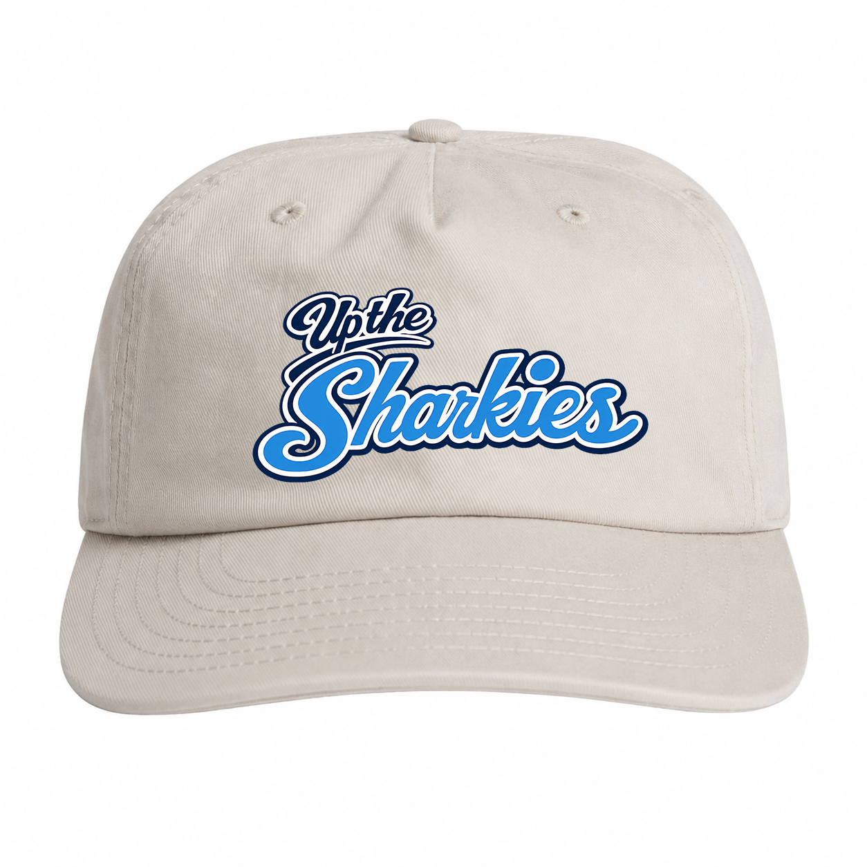 Up the Sharkies Bone Unstructured Strapback Cap
