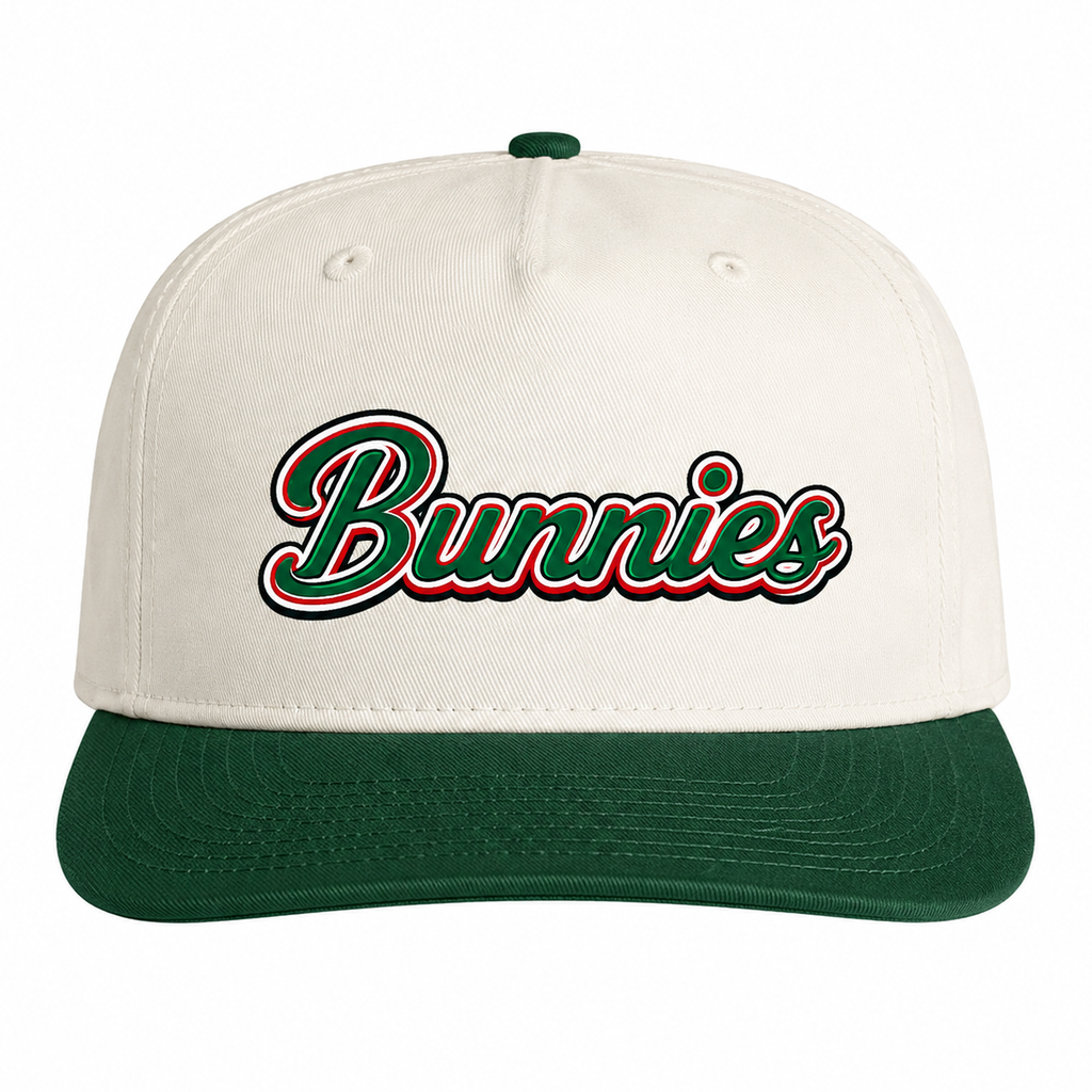 Bunnies 5 Panel Snap Back Two Tone Forrest Natural Cap
