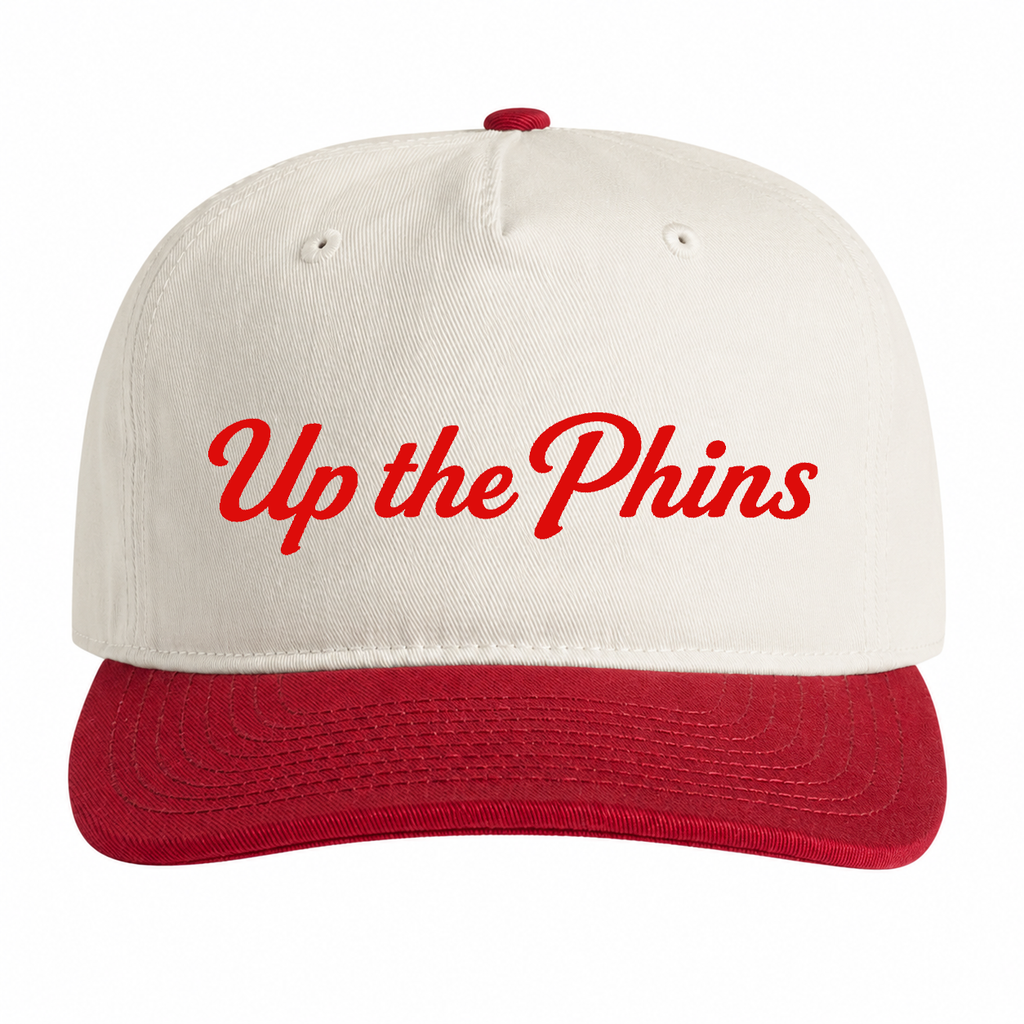 Up The Phins 5 Panel Snap Back Two Tone Cardinal Natural Cap