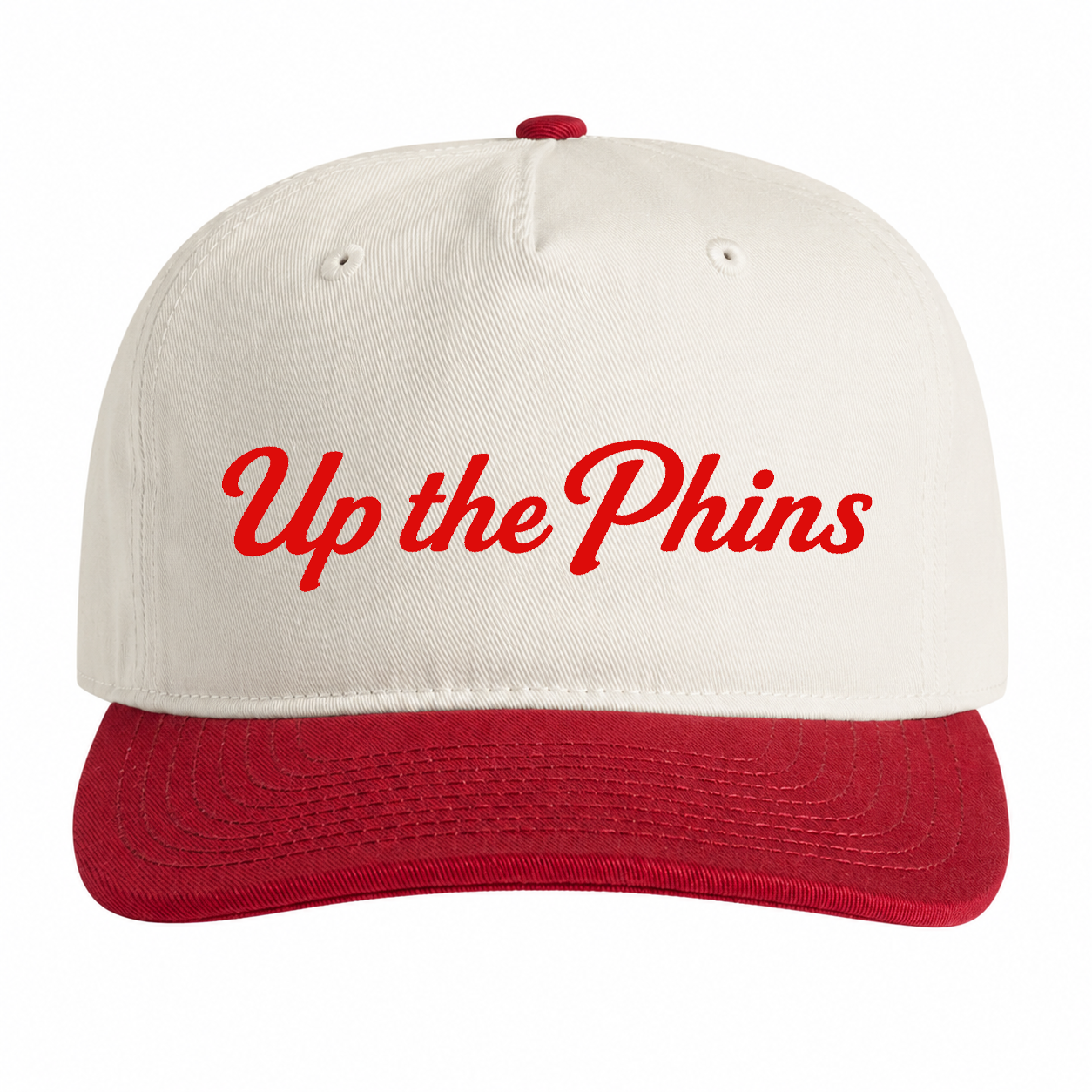 Up The Phins 5 Panel Snap Back Two Tone Cardinal Natural Cap