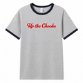 Up the Chooks Blue & Grey Unisex Ringer T-Shirt