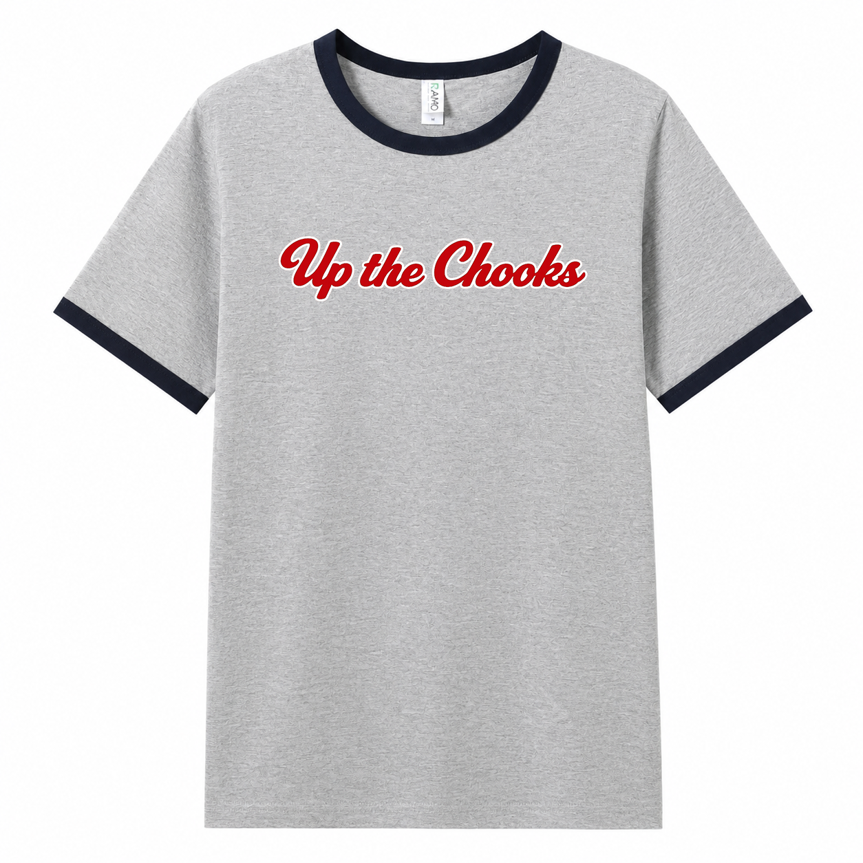 Up the Chooks Blue & Grey Unisex Ringer T-Shirt