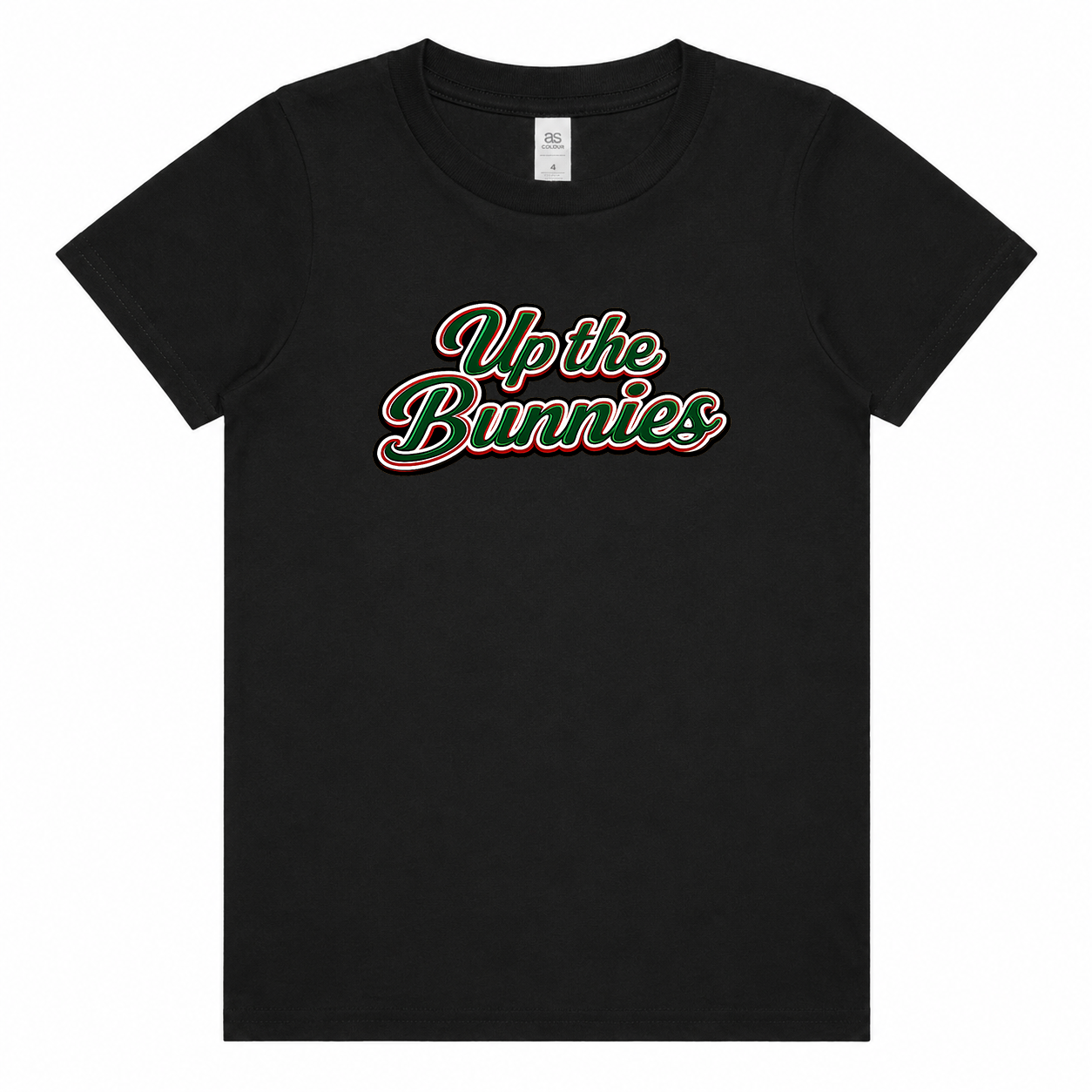 Up the Bunnies Black Kid's Youth Sized T-Shirt