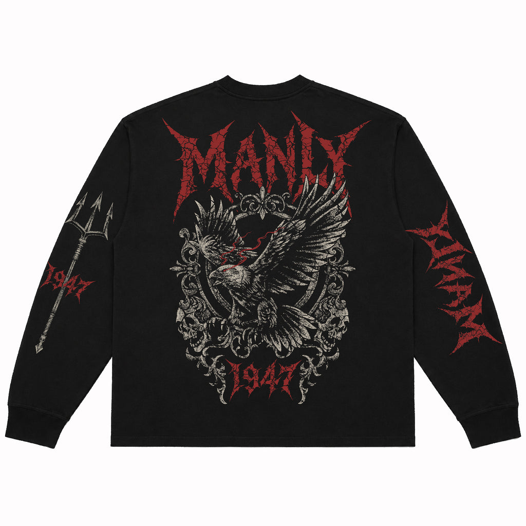 Manly 1947 Metal Long Sleeve Mens T-Shirt