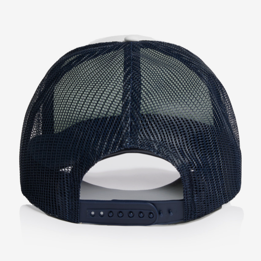 Up the Goldie Mesh Back Navy White Foam Trucker Cap