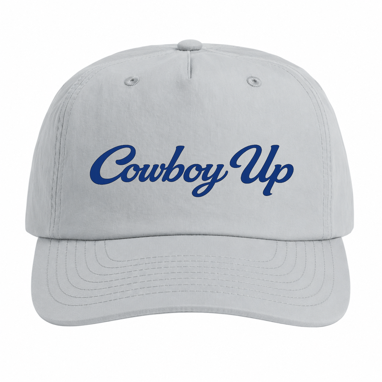 Cowboy Up Grey Nylon Unstructured Snapback Cap