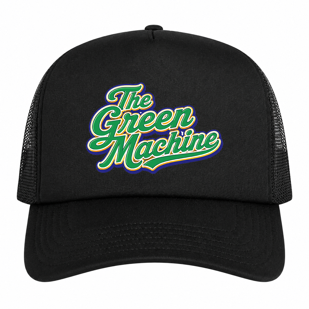 The Green Machine Mesh Back Foam Black Trucker Cap