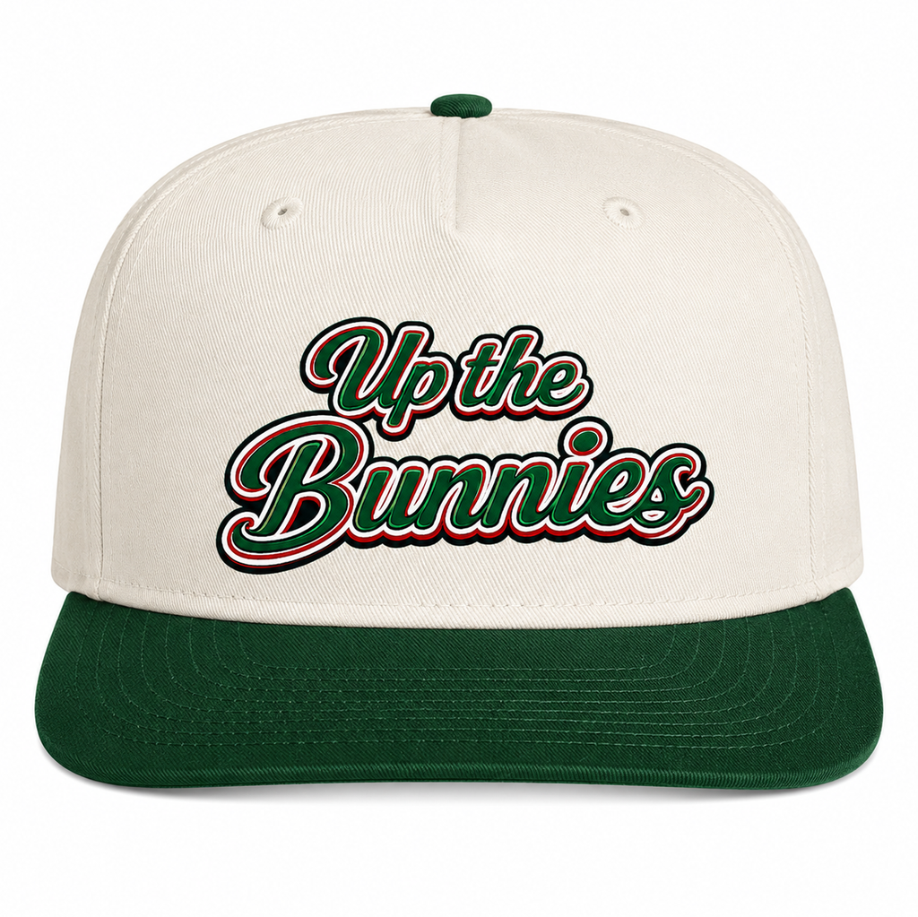Up the Bunnies 5 Panel Snap Back Two Tone Forrest Natural Cap